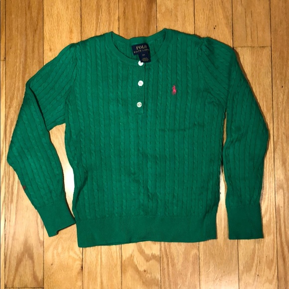 Ralph Lauren Other - Ralph Lauren girls green cable knit sweater